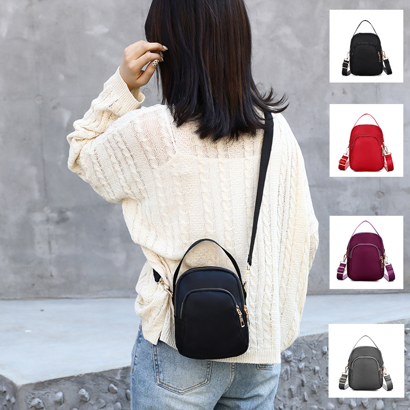 2022 new style nylon crossbody small bag, casual large-capacity hand-held shell bag, single-shoulder phone bag, versatile women's bag