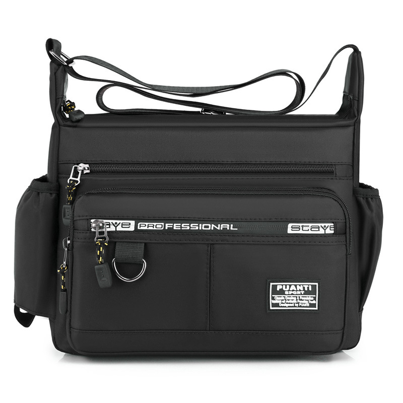Cross-border men's single-shoulder bag, simple and casual crossbody bag, large-capacity multi-layer backpack, Oxford cloth business commuting men's bag undefined
