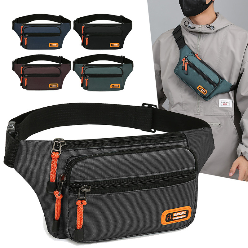 Factory wholesale waterproof waist bags, multi-functional wear-resistant chest bags, outdoor travel mobile phone loose change storage bags details Picture