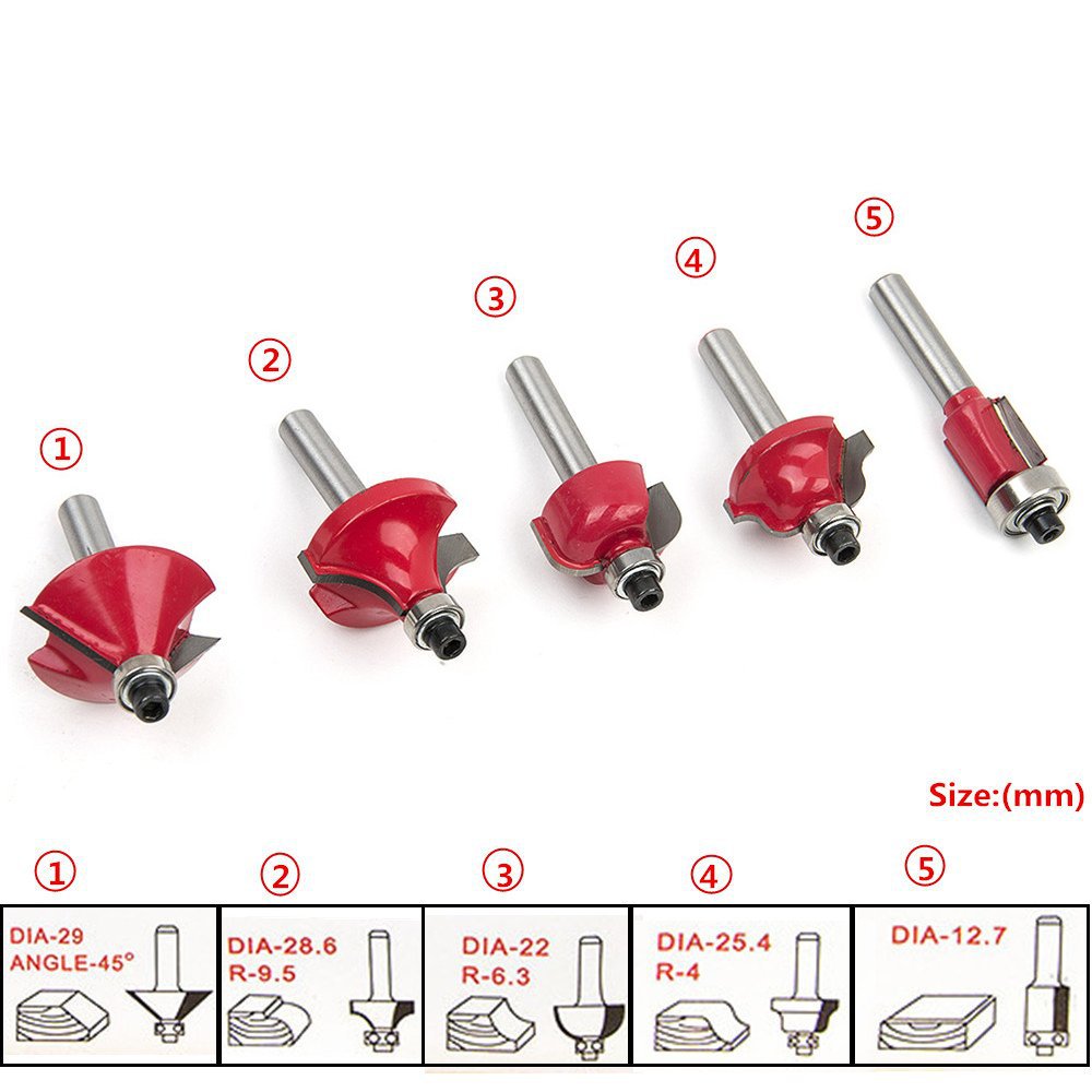 15-piece set of woodworking milling cutter 15PC trimming cutter, specifically designed for woodworking engraving machines, bakelite milling machines and trimming machines Specification image