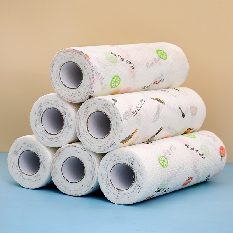 Large roll thickened lazy cloth, disposable kitchen dishcloth, powerful stain-removing and oil-absorbing cloth, kitchen cleaning paper towel undefined