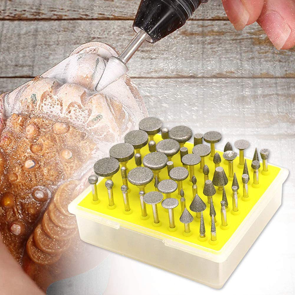 50PC diamond grinding head polishing combination set, diamond sand grinding head rod, special jade grinding head for electric grinding Item Picture