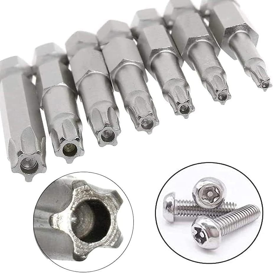 7-piece nickel-plated five-star screwdriver with hole, 50mm long S2 material star-shaped screwdriver head cross-border set screwdriver full image