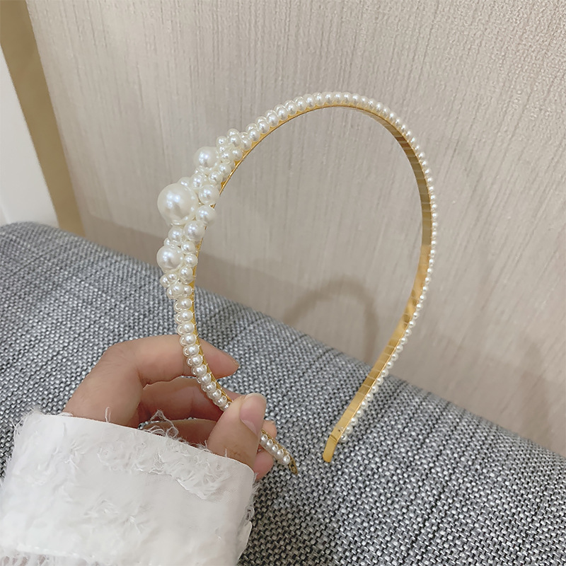 韩国东大门珍珠细发箍女气质名媛简约发捆压发碎发超仙发卡头饰品详情图9
