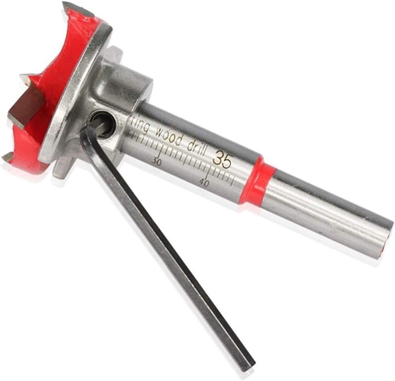 Positioning woodworking hole opener set 5PC hard alloy flat wing drill limit adjustable hinge reaming drill bit Item Picture