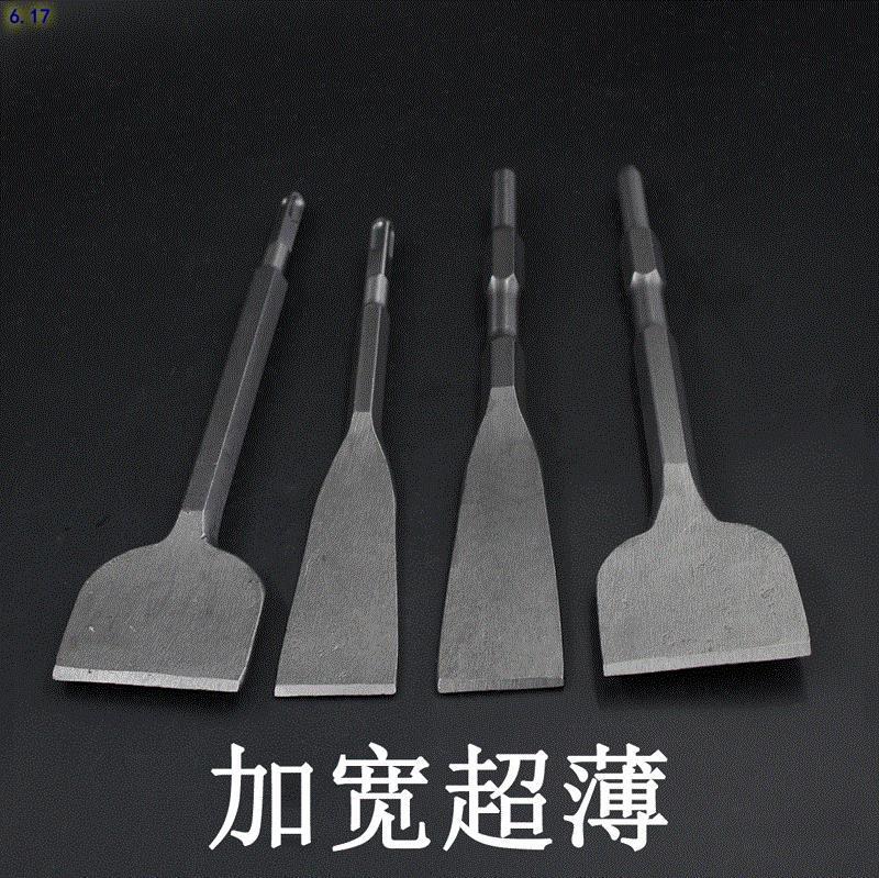 Electric hammer chisel for extended and widened concrete, thin flat chisel for slotting, long hexagonal square handle, four-pit electric hammer chisel Application Scenario