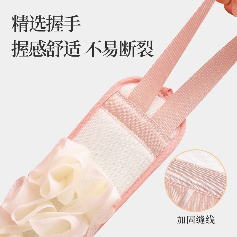 浴花拉背巾两面拉背条擦背搓背搓泥长条去污洗澡巾两用搓澡巾 Application Scenario