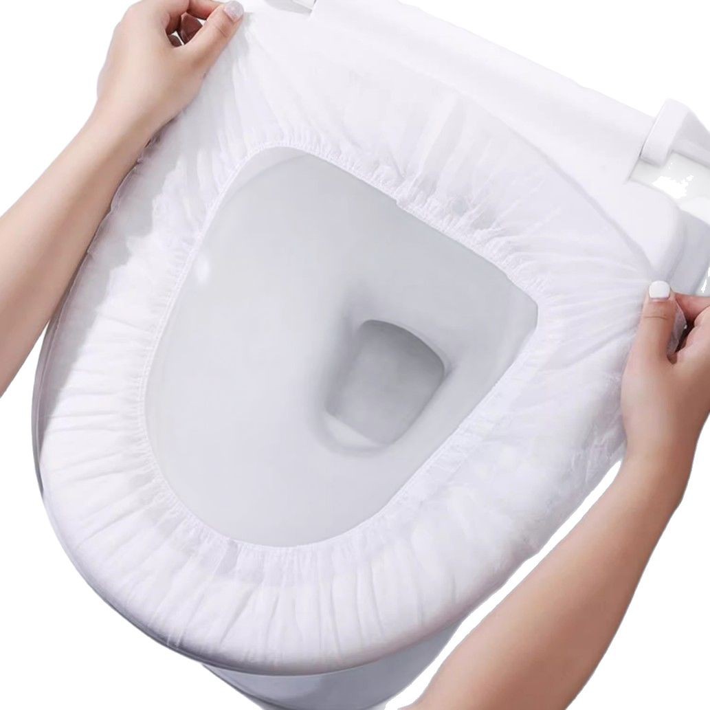 Disposable toilet seat without adhesive removal Item Picture