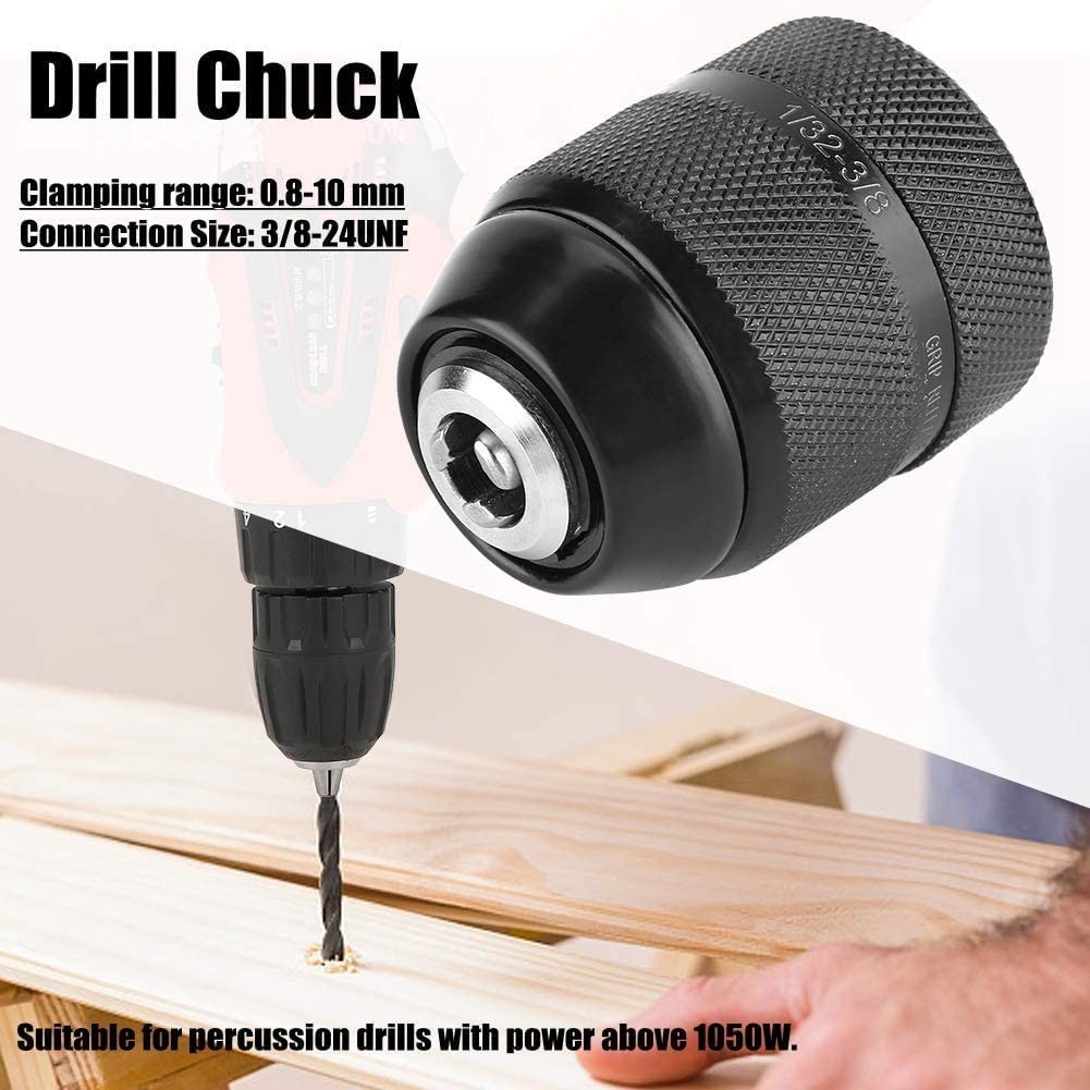 All-metal hand drill 10mm hand-tightening self-locking chuck impact electric hammer wrench conversion round hexagonal handle details Picture