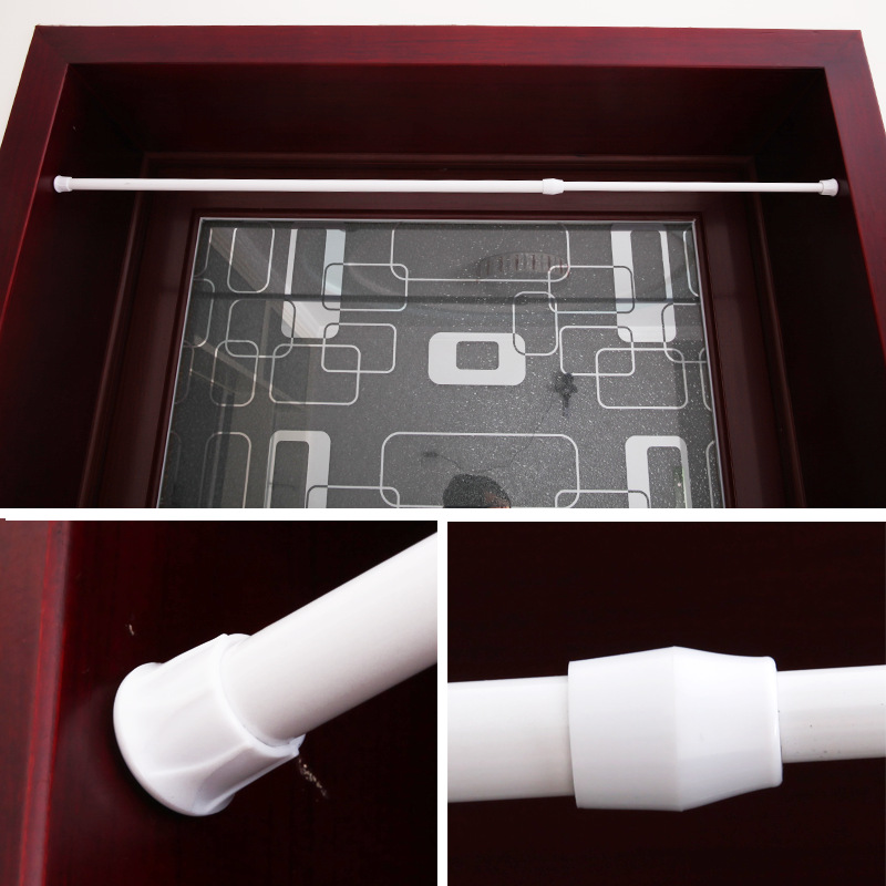 Wholesale of new telescopic door curtains without holes, curtain telescopic rods, wardrobes, bathrooms and kitchens, partition curtain rods and Roman rods Application Scenario