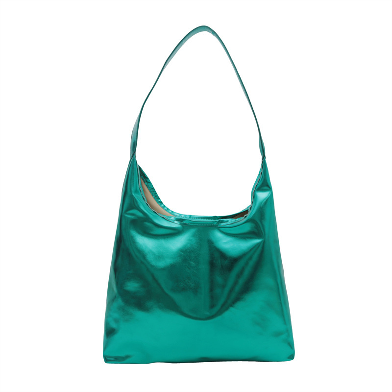 Shiny two-piece underarm women's bag 2024 Autumn new style, fashionable and simple, large-capacity and stylish single-shoulder tote bag Item Picture