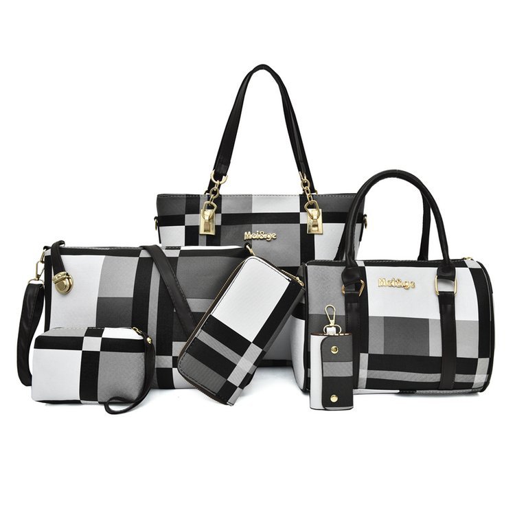 Women's bag 2023 New style trendy European and American fashion letter hand-held bag shoulder crossbody bag six-piece set wholesale from the manufacturer Application Scenario