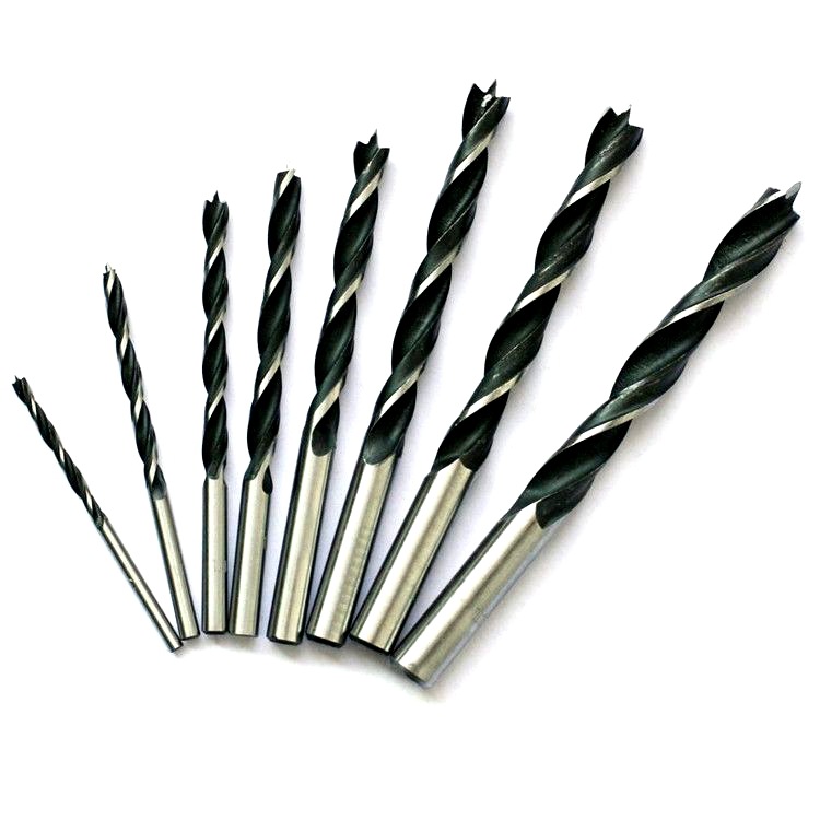 Woodworking triangular drill bit, three-pointed drill, centering reaming drill, woodworking hole opener, twist drill, conical handle three-pointed woodworking drill bit