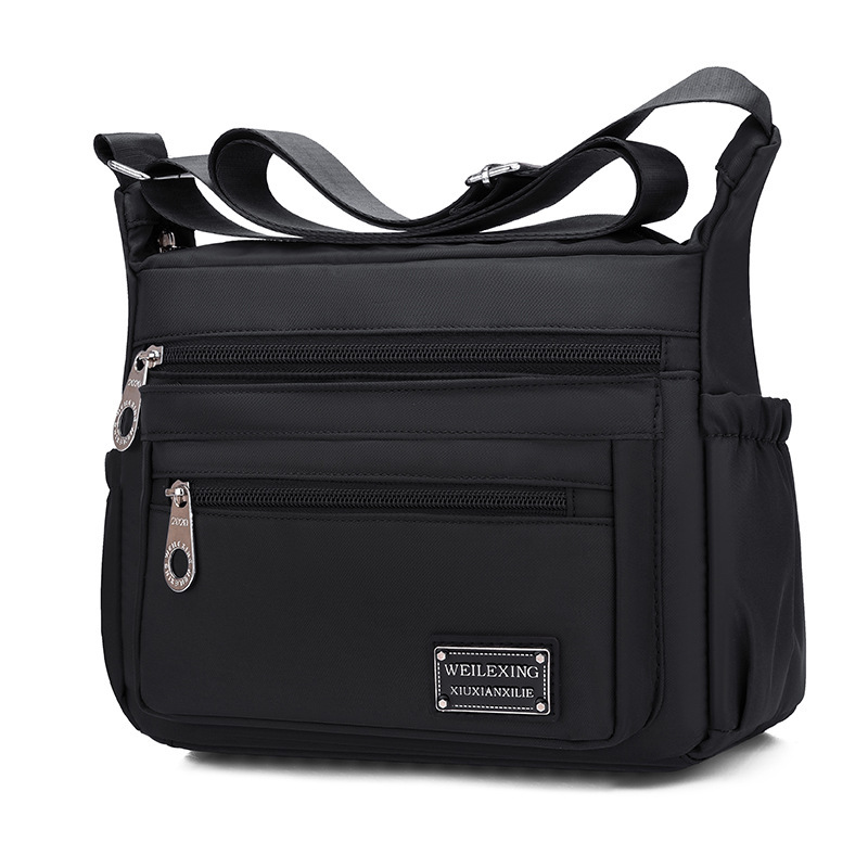 New multi-layered fashionable single-shoulder bag, crossbody bag, lightweight fabric bag, Oxford fabric women's bag, canvas large-capacity mom bag undefined
