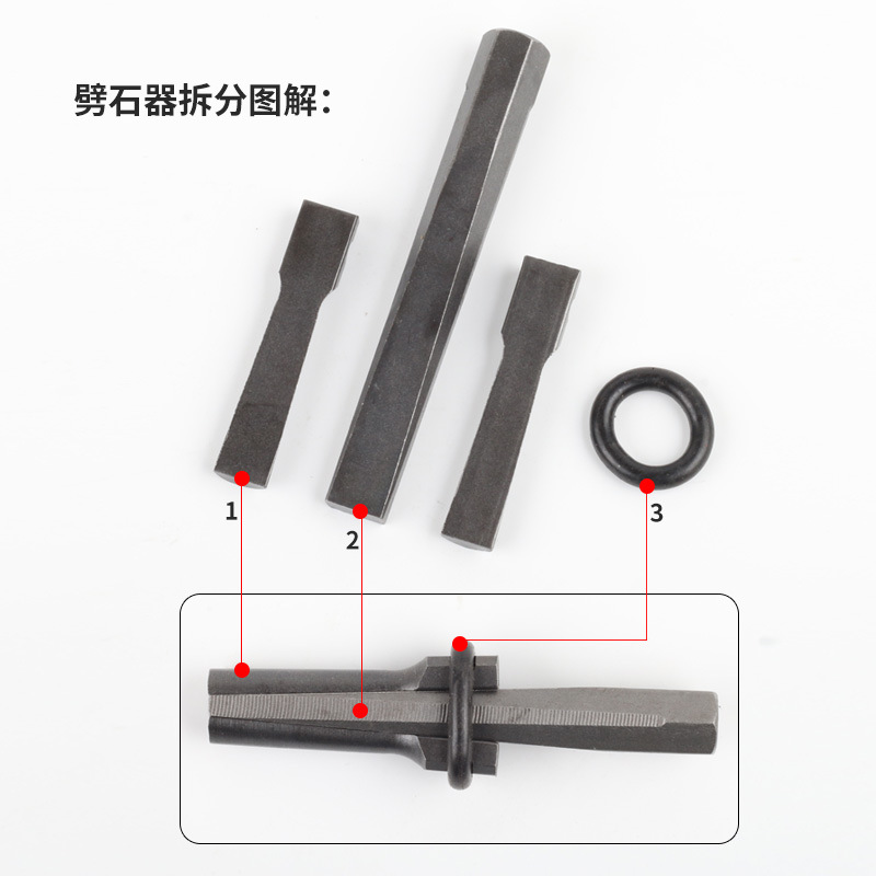 Stone splitting, stone expansion tools, stone splitting tools, wedges, magic tools for opening mountains, iron chisels, special pointed chisels for stonemasons, chisels details Picture