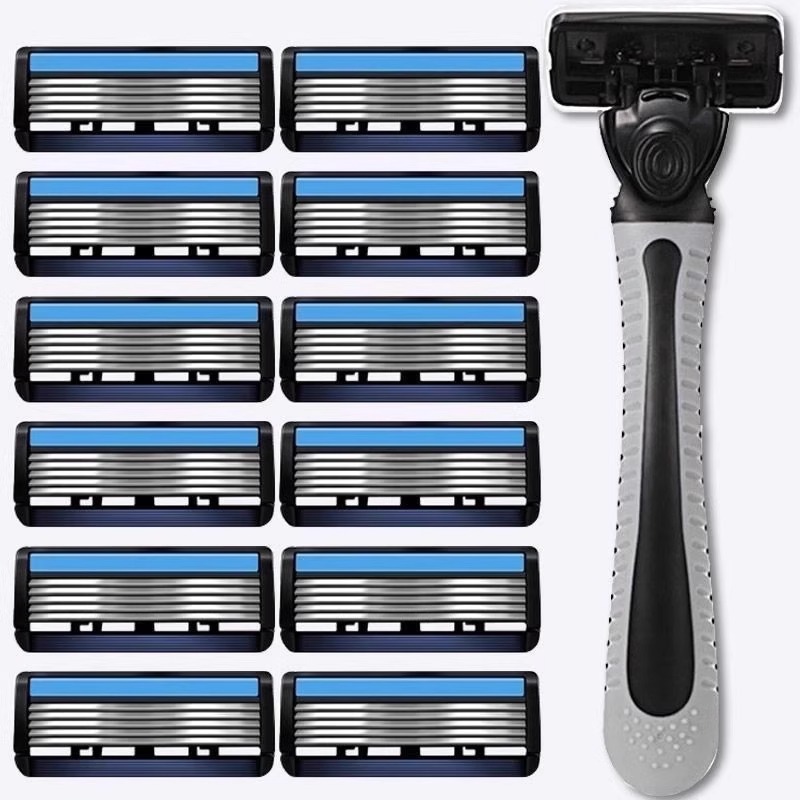 6-blade razor, manual men's beard knife, old-fashioned shaving blade holder, blade head Application Scenario