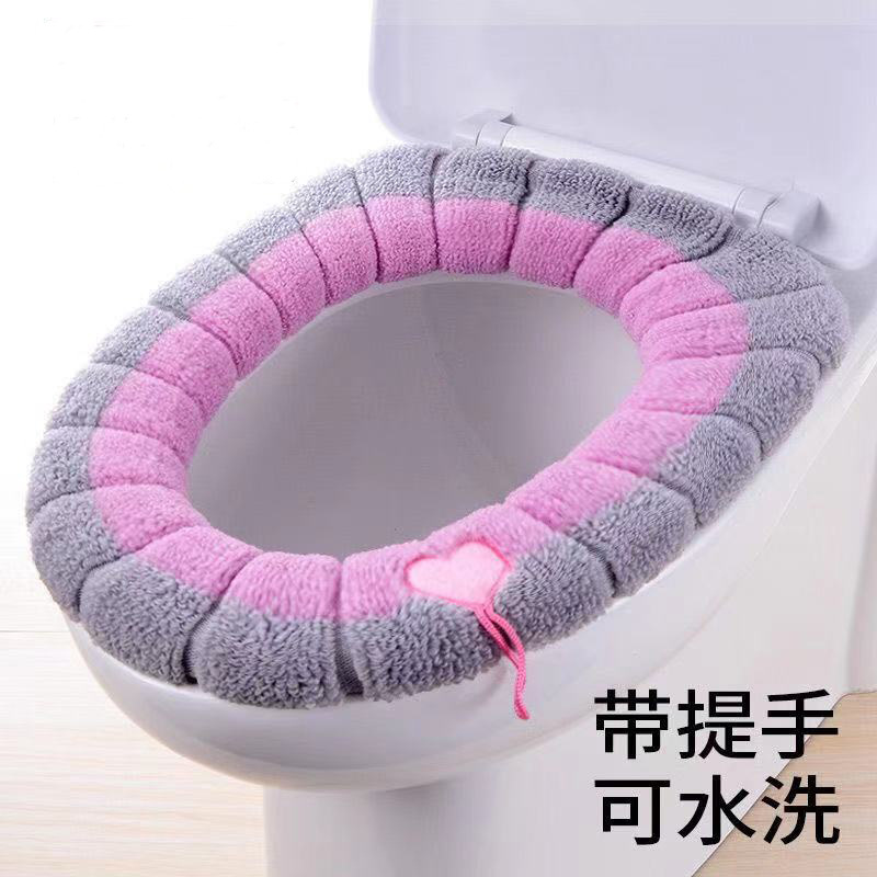 Toilet seat cushion, O-shaped knitted toilet seat, thickened washable toilet cover, toilet seat cover, household cartoon toilet seat details Picture