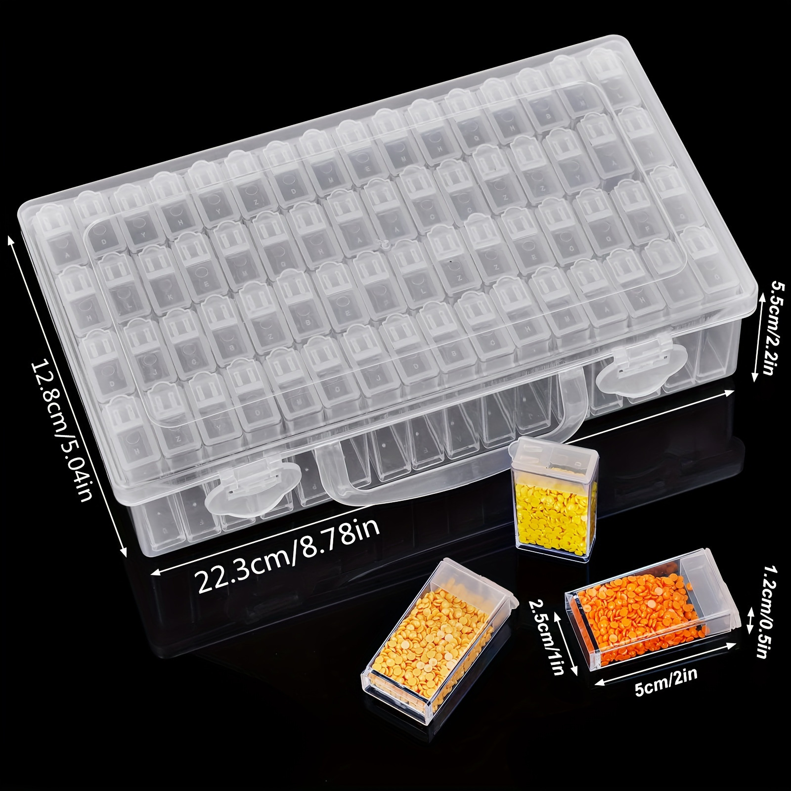 64-compartment special tool dust-proof storage box, rice bead storage box, handcrafted diamond painting tool accessories, plastic box details Picture