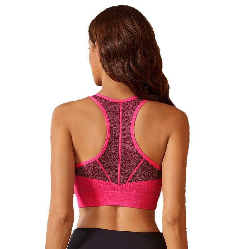 6666# Women's Fashion V-shaped neckline I-shaped beautiful back shock-absorbing underwear, high-intensity sports shock-absorbing and anti-shake Yudong outdoor yoga/fitness clothing, no steel ring sports underwear QNI details Picture