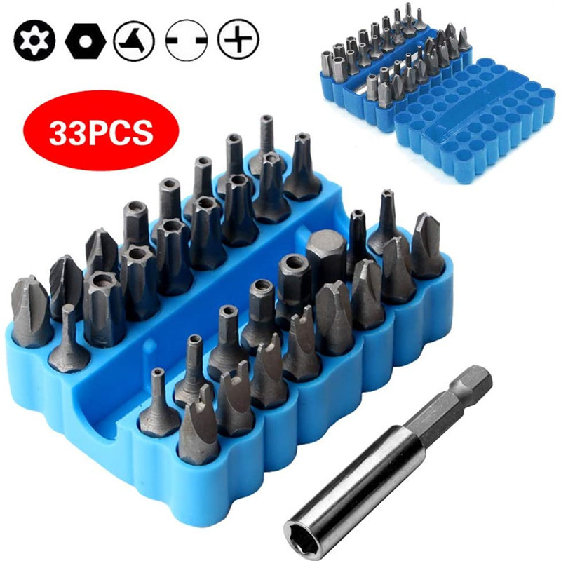Electric screwdriver bit combination set, hexagonal plum blossom three-jaw and four-jaw one-head opening screw machine 33-piece set, electric drill accessories Application Scenario