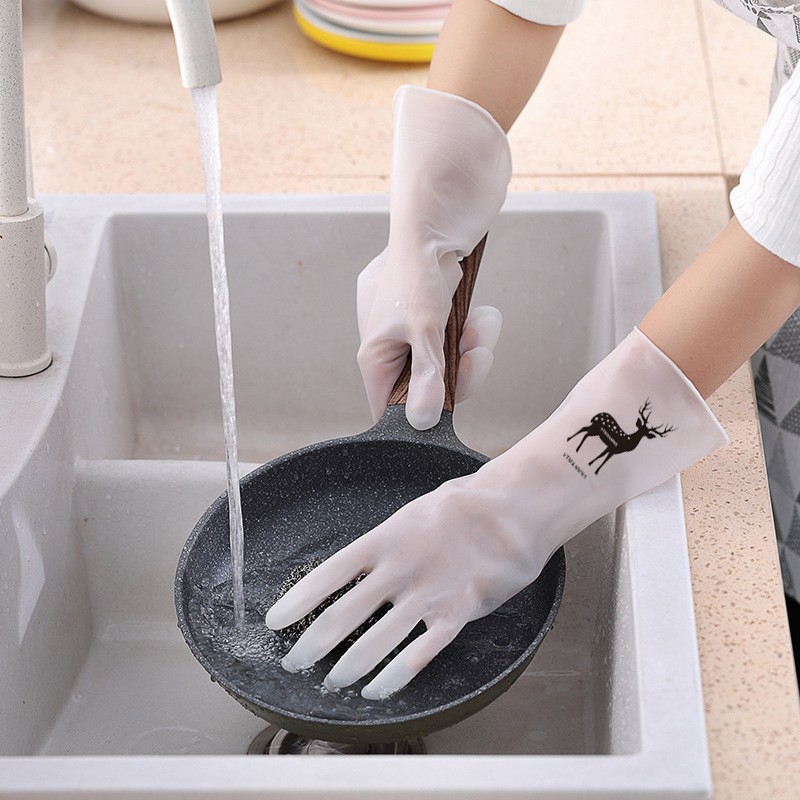 Laundry and dishwashing gloves for women, kitchen, household chores. Rubber waterproof, durable, clean, thick, wear-resistant, anti-slip and hygienic Application Scenario
