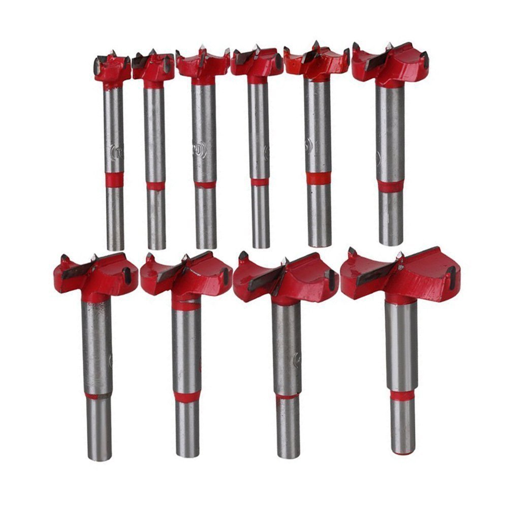 Red woodworking hole opener, extended hinge drill, alloy tungsten steel hole drill, plastic reaming drill bit, hand drill for hole opening details Picture