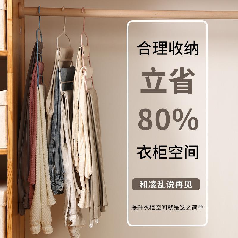 家用多功能收纳衣服架晾裤子衣架衣柜省空间多层裤架防滑衣架 Specification image