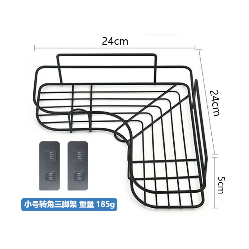 Stainless steel corner bathroom storage rack, no need for drilling, bathroom washbasin storage rack, toilet wall triangular rack undefined