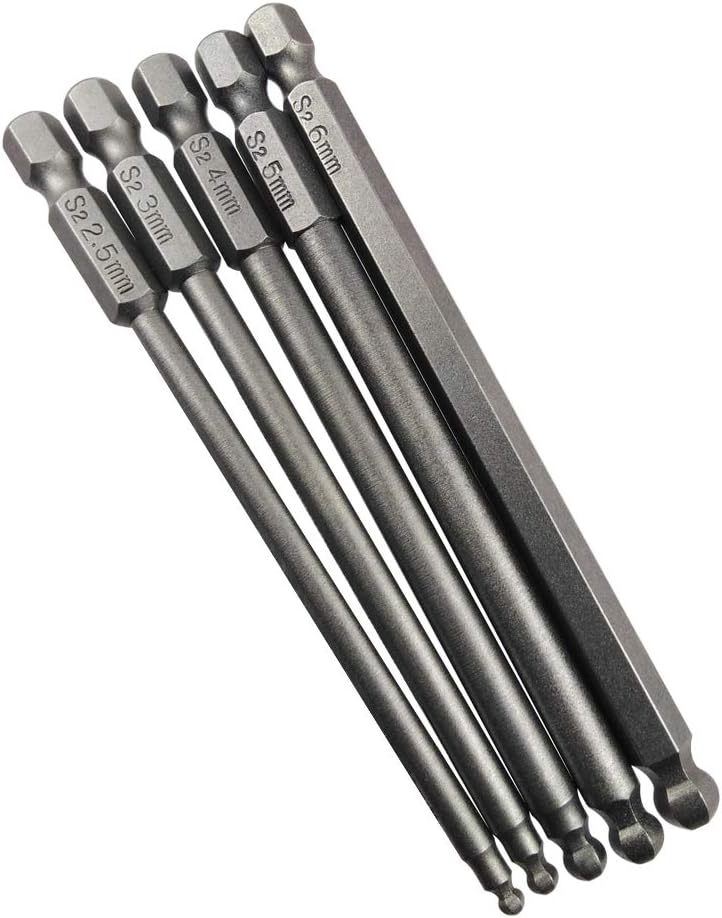 S2 alloy 1/4 handle screwdriver with hard ball head air screwdriver, hexagon socket screwdriver tip, screwdriver nozzle and pneumatic screwdriver nozzle set undefined