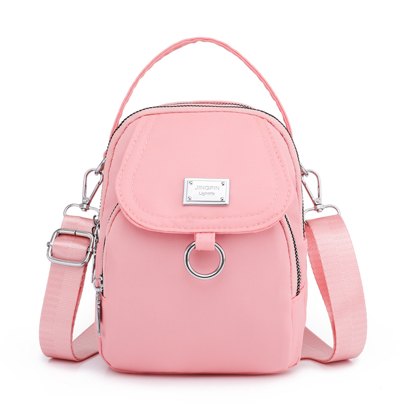 New casual and trendy candy-colored single-shoulder crossbody bag, Korean-style simple handbag, nylon versatile mobile phone small bag for women undefined