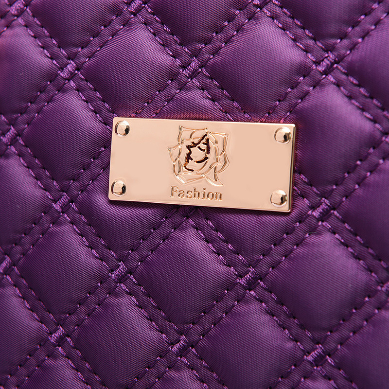 The 2022 new multi-piece set of women's bags with nylon embroidered thread and checkered pattern, a six-piece women's bag Item Picture