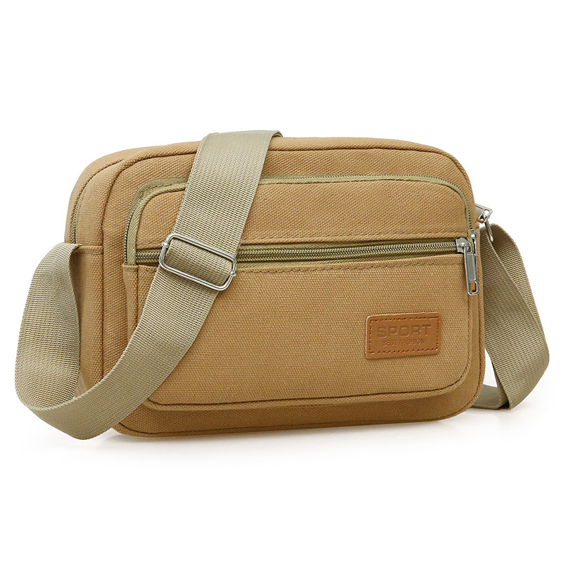 New canvas men's bag, single-shoulder crossbody bag, men's casual bag, large-capacity commuting backpack manufacturer wholesale details Picture