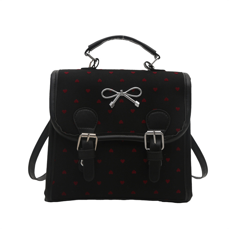 Simple and lightweight student backpack, women's casual and fashionable handbag, 2024 autumn new polka dot bow crossbody bag undefined