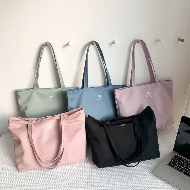 Large-capacity, simple women's bags, canvas handbags, large bags, trendy 2022 new style, elegant single-shoulder bags, tote bags full image