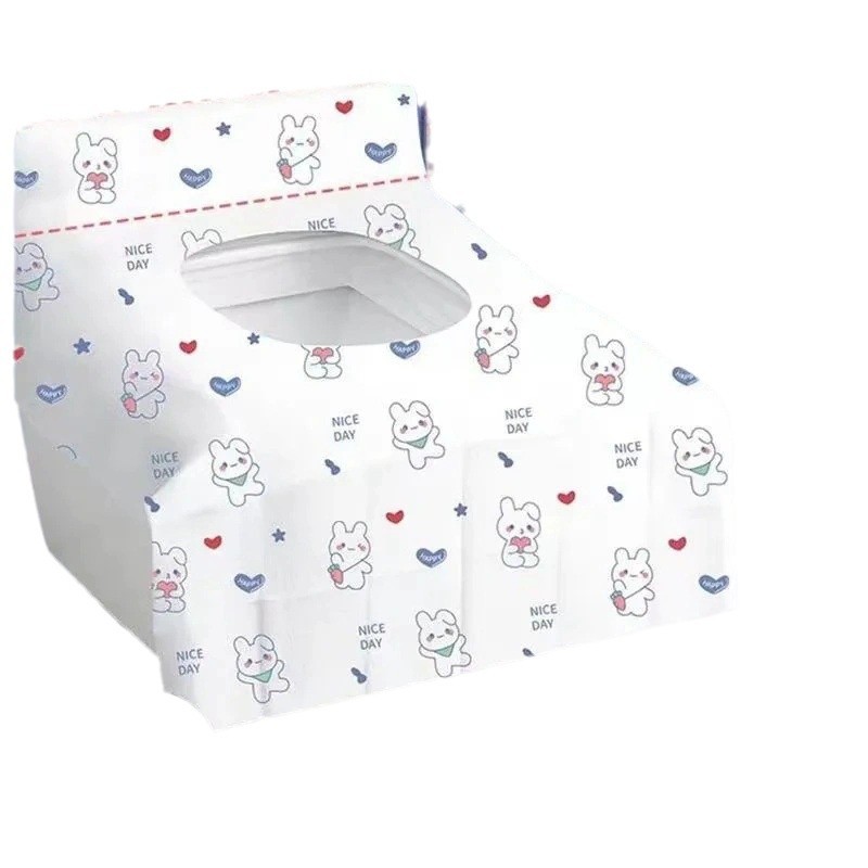 Disposable toilet seat cover with full coverage and adhesive waterproof travel hotel maternity toilet seat cover Item Picture