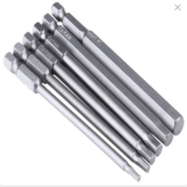 Hexagon socket screwdriver, electric screw, magnetic screwdriver tip, air screwdriver, hexagon socket screwdriver head, 1/4 handle, 100 length, 6PC set undefined