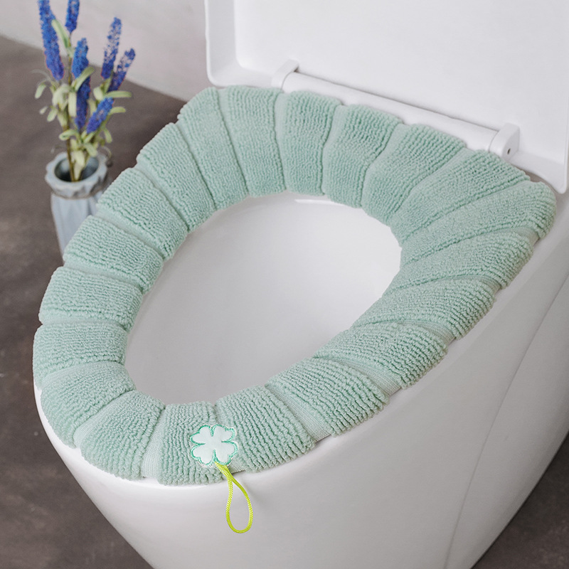 Toilet seat cushion, O-shaped knitted toilet seat, thickened washable toilet cover, toilet seat cover, household cartoon toilet seat undefined