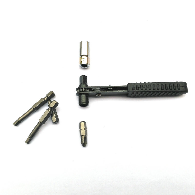 Mini simple quick ratchet wrench 1/4 air batch head screw lever 6.35 Quick socket wrench L-shaped joint rod Specification image