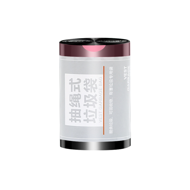 100只大卷 抽绳垃圾袋家用手提式加厚厨房大号垃圾桶塑料袋白底实物图