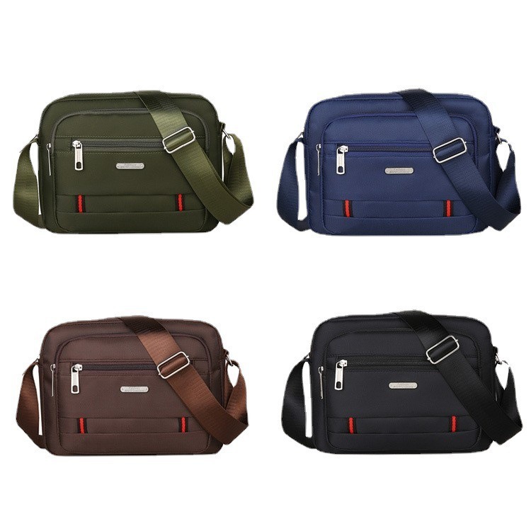 Nylon men's bag, single-shoulder bag, sporty business crossbody bag, waterproof large-capacity men's backpack, trendy men's crossbody bag, casual bag details Picture