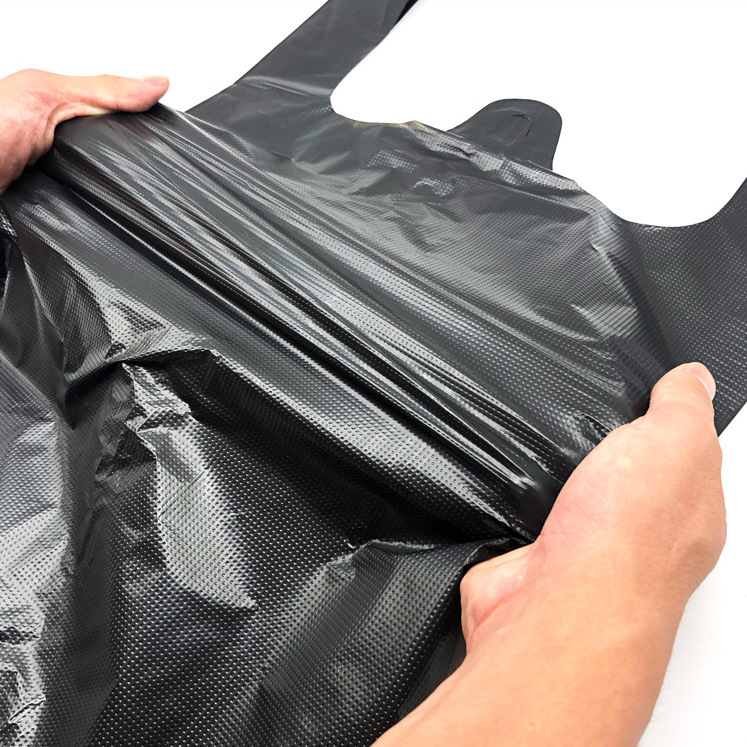 Household garbage bags, hand-held vests, thickened disposable black kitchen plastic bags details Picture