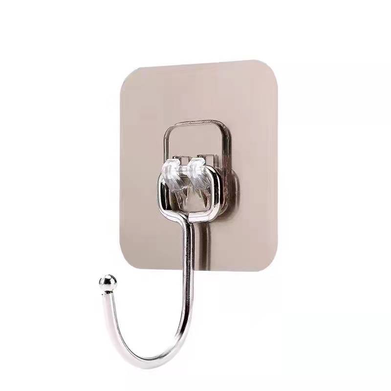 Sticky hook, no need for drilling, strong acrylic self-adhesive, kitchen door, bathroom wall, transparent and seamless, large hook undefined
