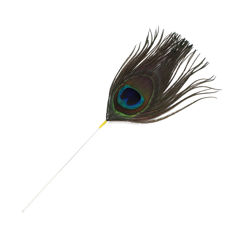 Silver-needle peacock feathers Peacock King face sweeping peacock feathers Large feather ear picking tools ear cleaning ear picking ear cleaning ear spoons Item Picture