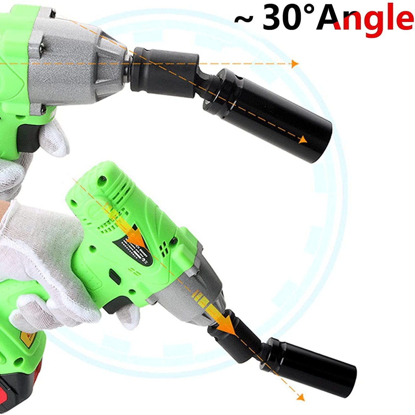 Electric wrench universal joint conversion joint, multi-functional 360-degree rotatable 1/2 socket, large fly pneumatic interface details Picture