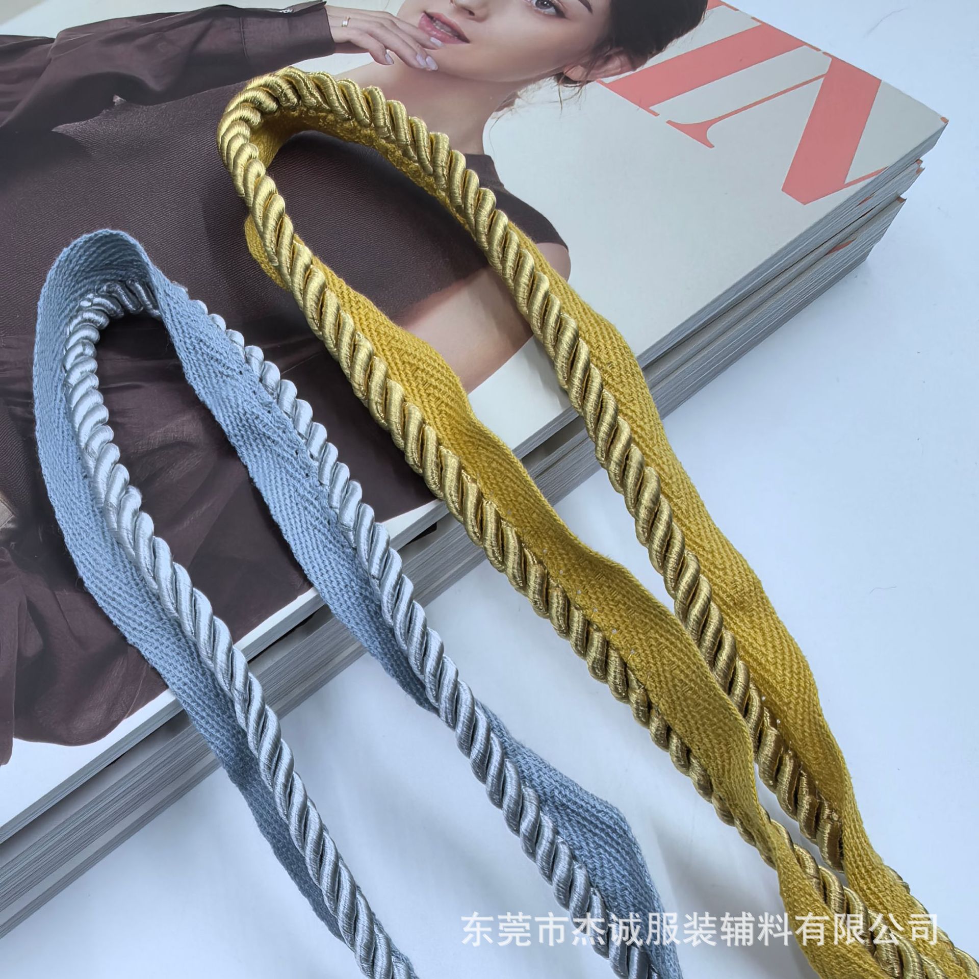 厂家直销 彩色扭绳车边子母带滚边条 家纺靠枕边带嵌边带花边带