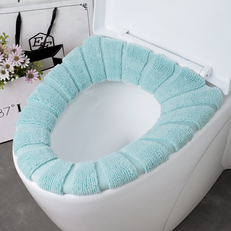 Toilet seat cushion, O-shaped knitted toilet seat, thickened washable toilet cover, toilet seat cover, household cartoon toilet seat undefined