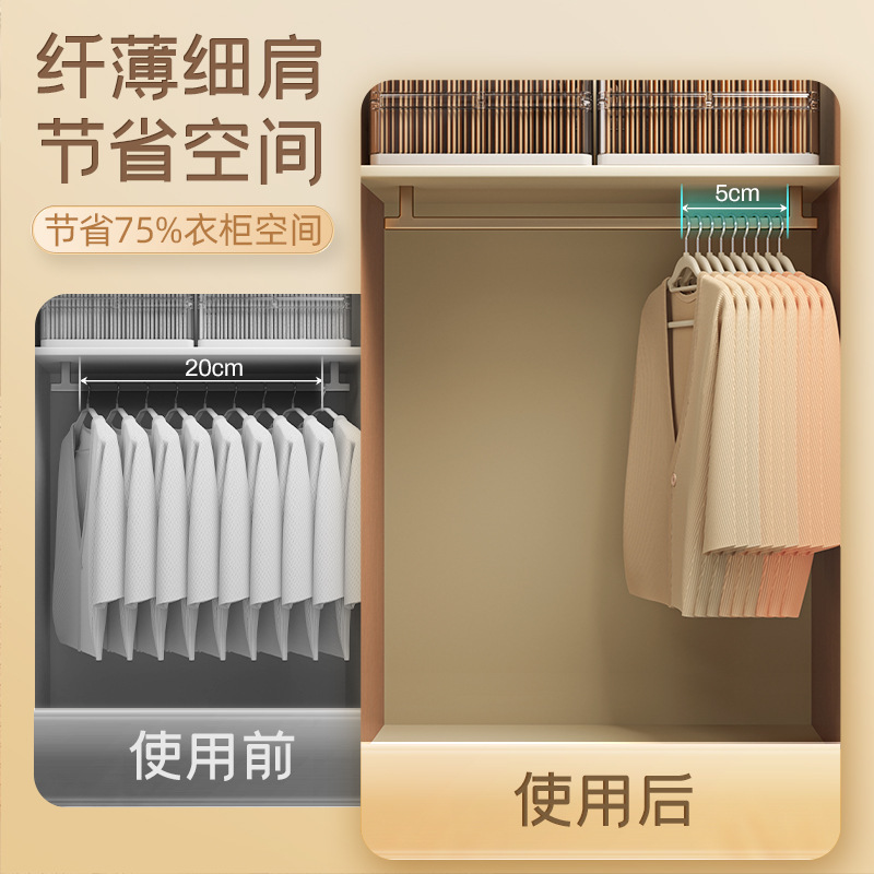 Cross-border flocking clothes rack, wardrobe wholesale, household hanging clothes, anti-slip and traceless shoulder corner clothes drying rack, dry and wet dual-purpose clothes support Application Scenario