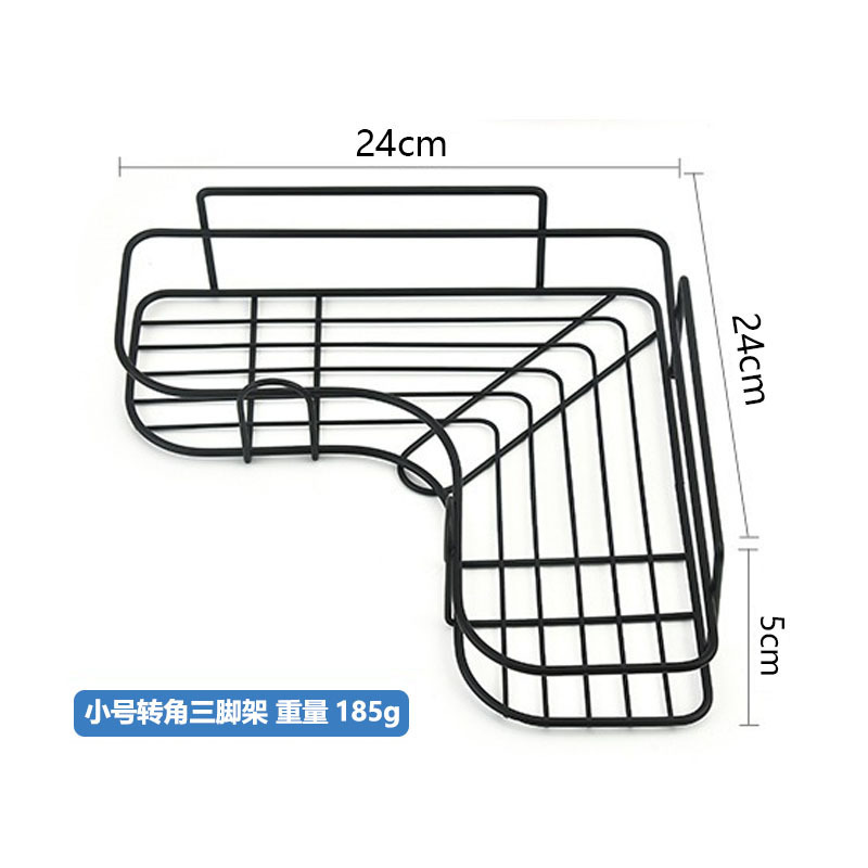Stainless steel corner bathroom storage rack, no need for drilling, bathroom washbasin storage rack, toilet wall triangular rack undefined
