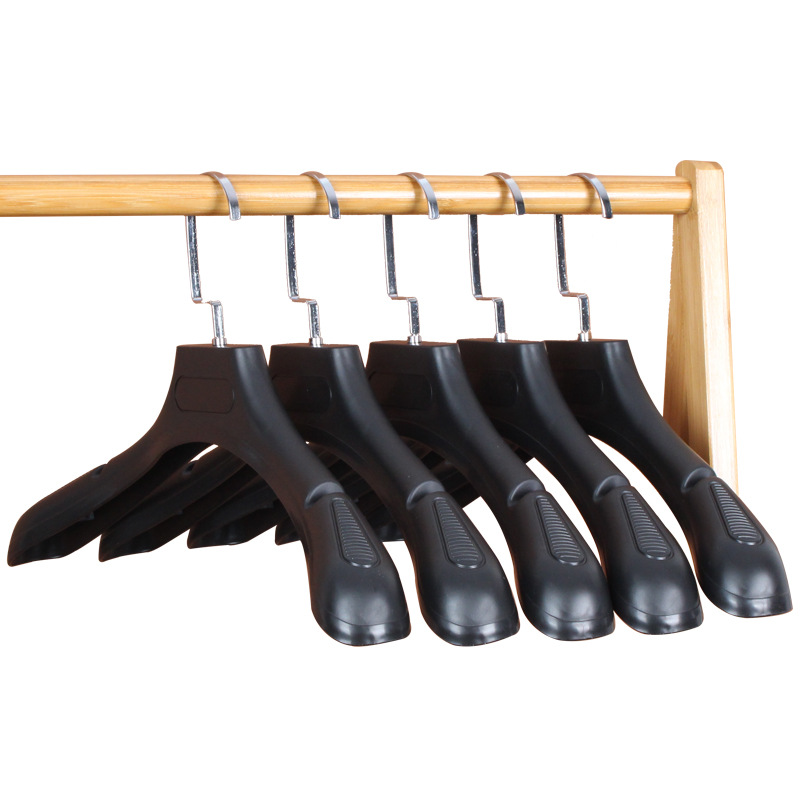 Wide-shoulder seamless plastic clothes hangers for clothing stores, clothes hangers, clothes hanging racks, clothes supports, clothes racks, trouser racks, anti-slip Item Picture