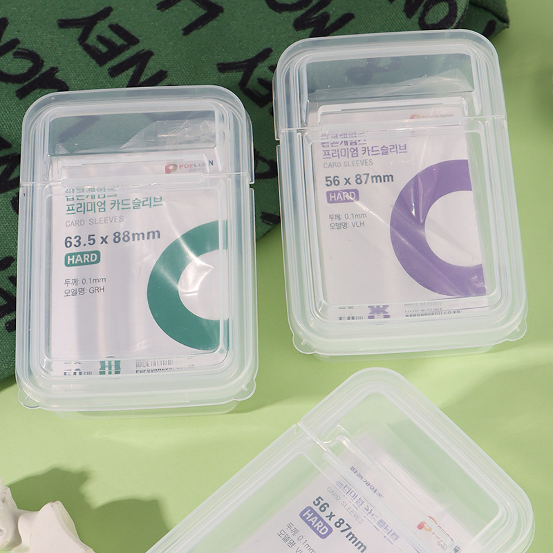 Transparent flip-top small card storage box, Guka InS-style plastic dust-proof card film box, portable opp bag planner box details Picture